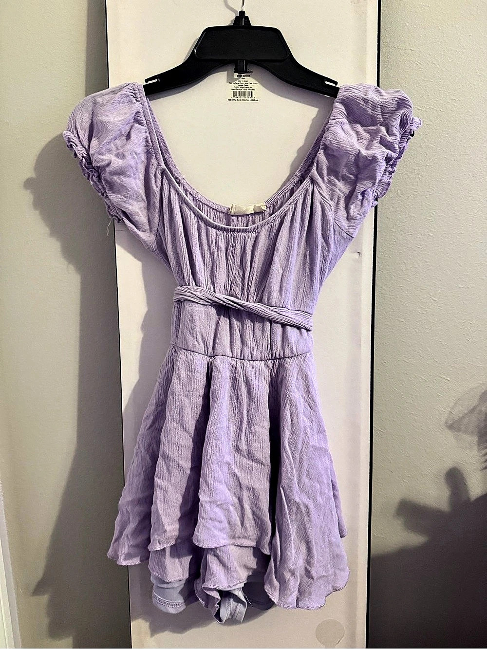 Altar’d State Ruffle Mini Romper in Purple Size Small Like New